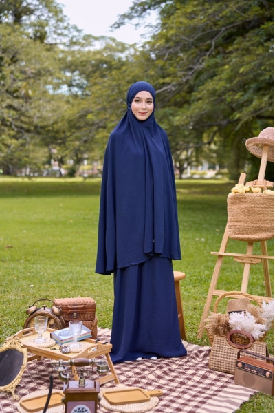 Telekung Lily Midnight Blue